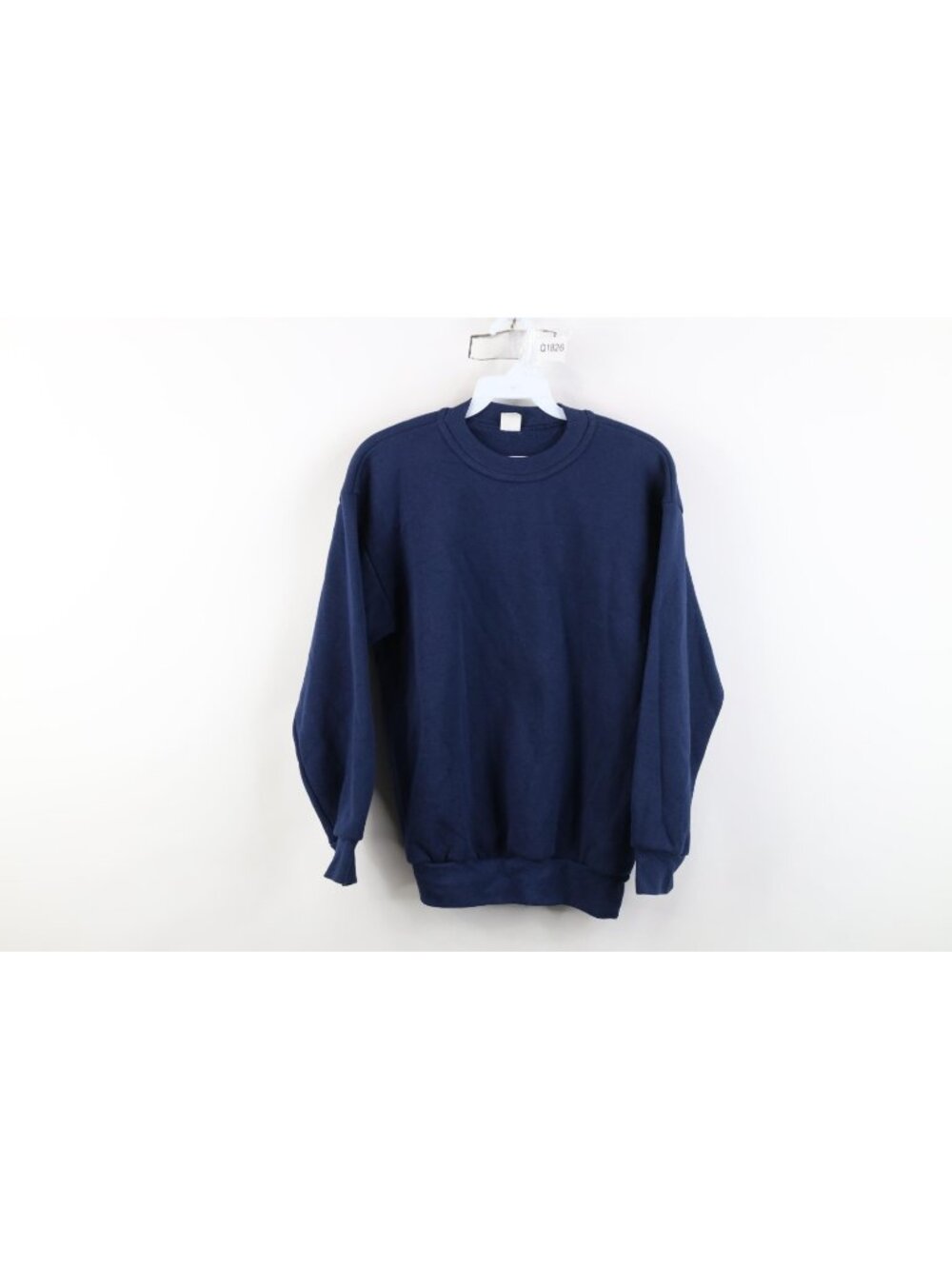 Vintage 70s Streetwear Womens Large Faded Blank Crewneck Sweatshirt Blue USA